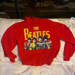 The Beatles Red Hoodie with White Logo